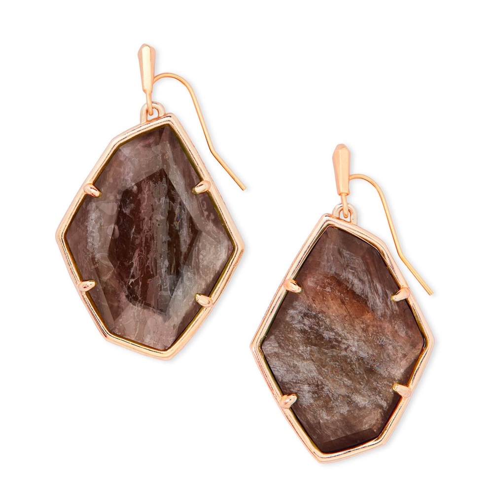 Kendra Scott Sable and Gold Drop Earrings